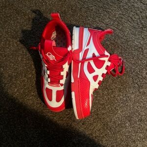 Louis Vuitton Red and White Sneakers